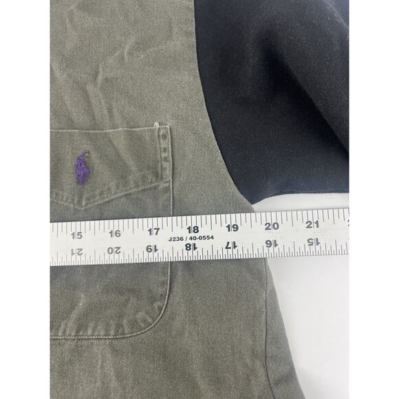 Vintage Ralph Lauren Shirt Mens Extra Large Green Sweatshirt Sleeves Button - Picture 8 of 8
